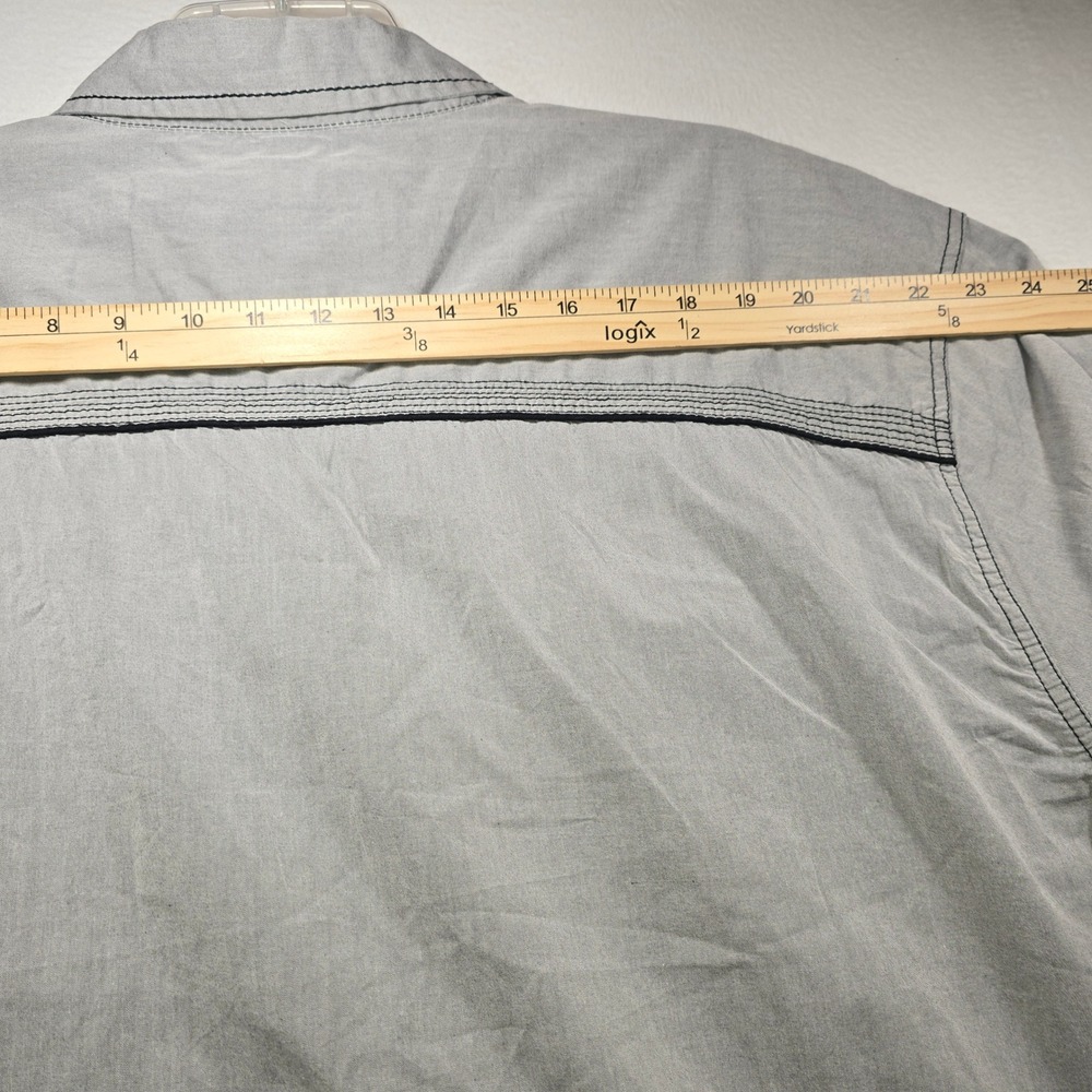 BKE Athletic Fit Mens XXXL Gray Black Contrast Stitch Western Button Down Shirt - Picture 7 of 9